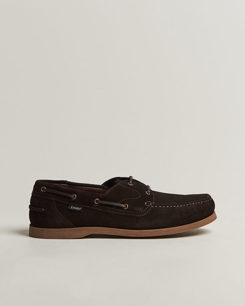 Loake 1880 Padstow Suede Boat Shoe Dark Brown – Marrón