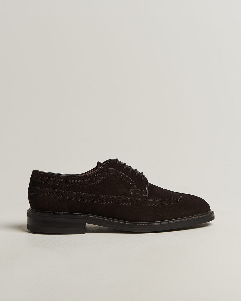 Loake Shoemakers Sovereign Longwing Suede Derby Dark Brown – Marrón