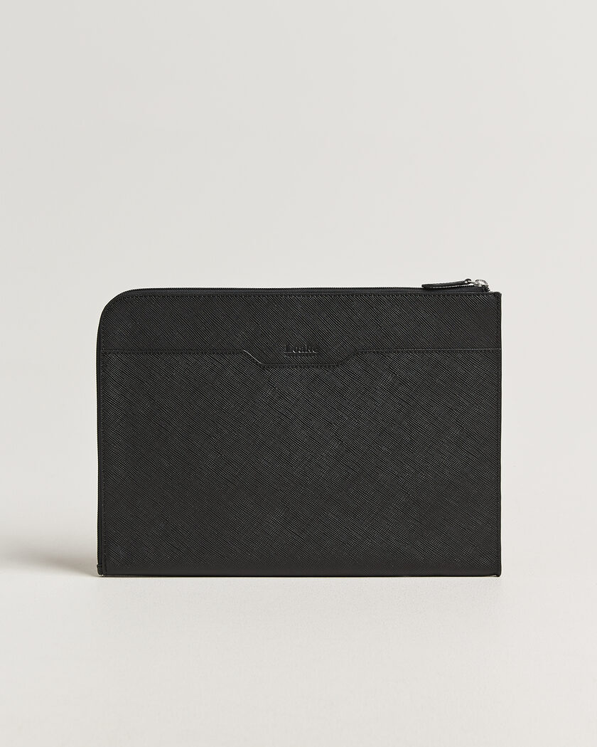 Loake Shoemakers Gresham Grain Leather Laptop Cover Black – Negro