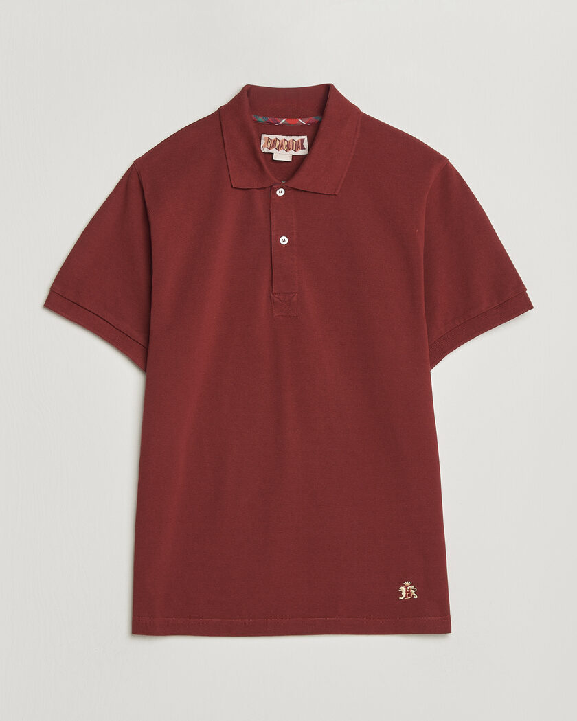 Baracuta Tartan Placket Piquet Polo Oxblood – Rojo
