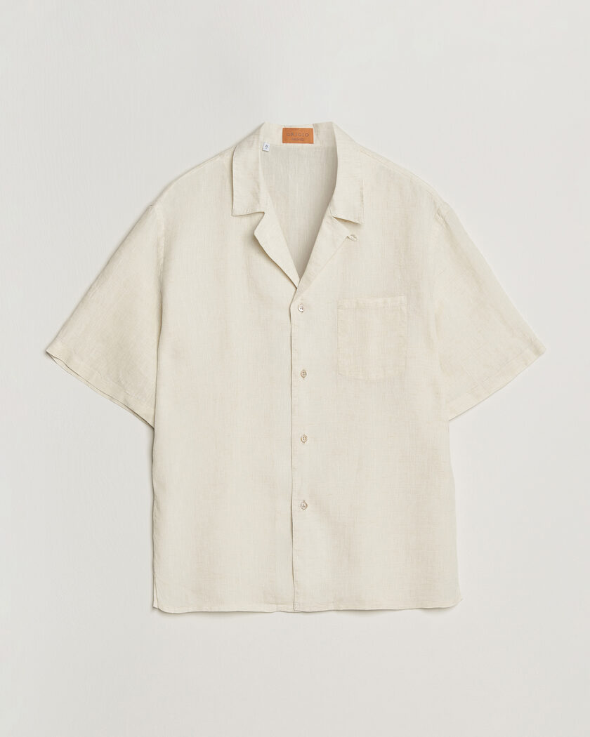 Grigio Linen Camp Collar Shirt White – Blanco