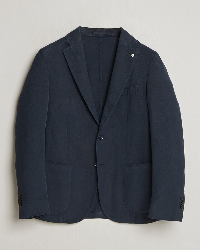 L.B.M. 1911 Jack Regular Fit Structured Cotton Blazer Navy – Azul