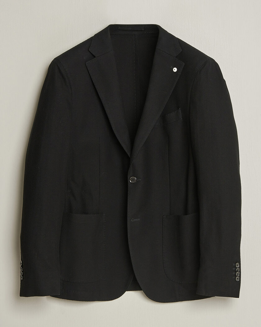 L.B.M. 1911 Jack Herringbone Cotton Blazer Black – Negro