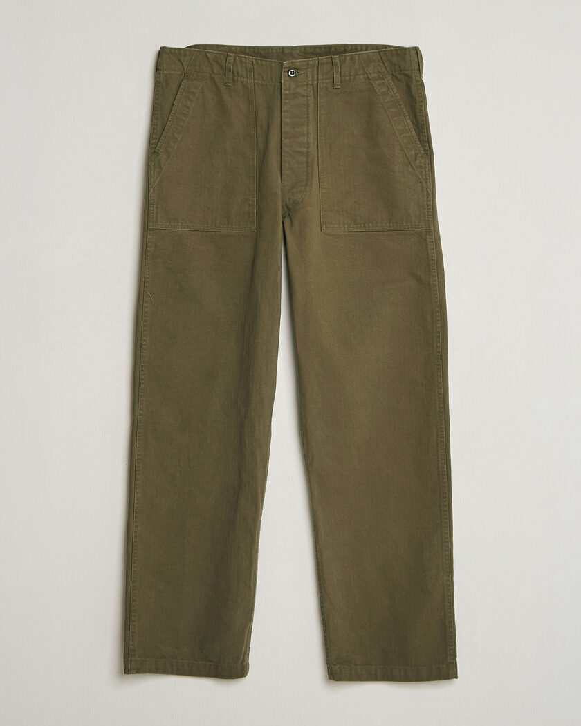 orSlow Vintage Fit Herringbone Fatigue Pants Army Green – Verde