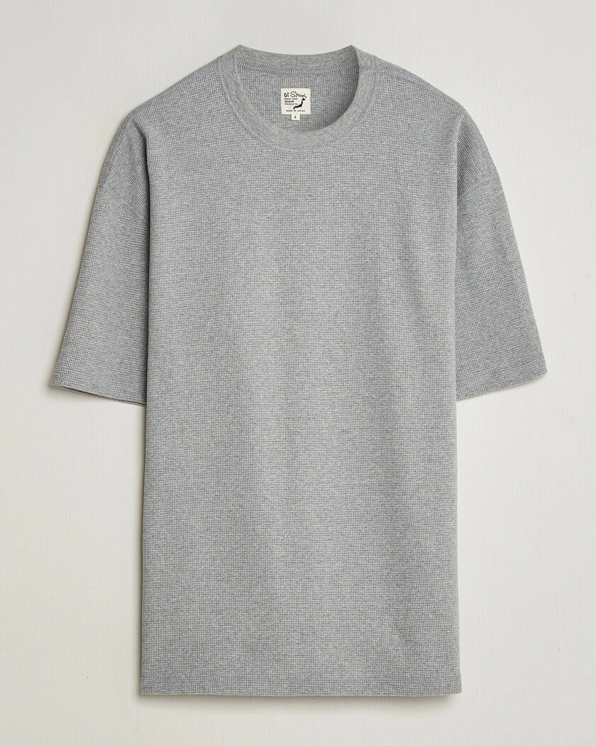 orSlow Waffle Cotton T-Shirt Heather Gray – Gris