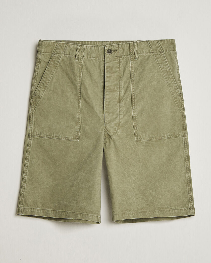 orSlow Summer Fatigue Shorts Washed Army Green – Verde