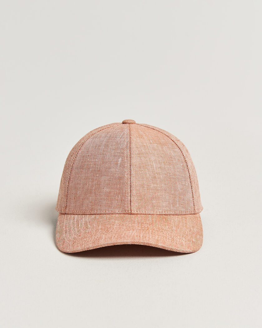 Varsity Headwear Linen Baseball Cap Pale Rust – Naranja