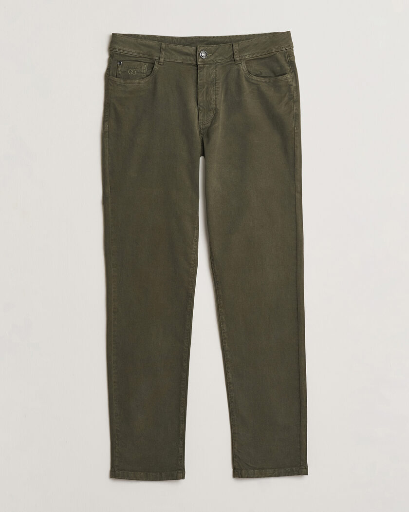 Oscar Jacobson Slim Fit 5-Pocket Chino Olive – Verde