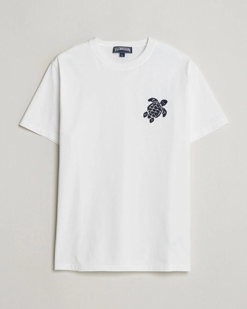 Vilebrequin Embroidered Crew Neck T-Shirt Blanc – Blanco