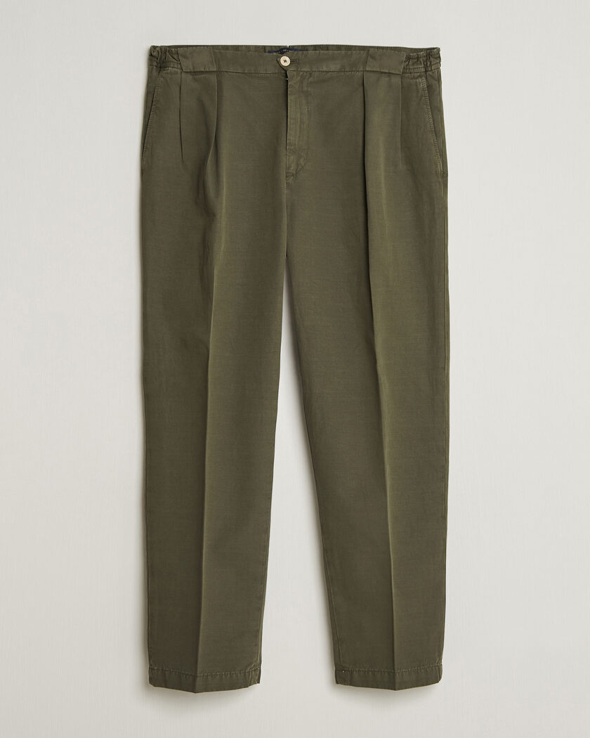 Briglia 1949 Portobello Loose Fit Cotton/Linen Trousers Olive – Verde