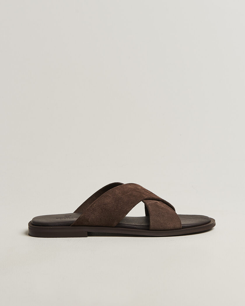 Thera's Classic Sandals Dark Brown Suede – Marrón