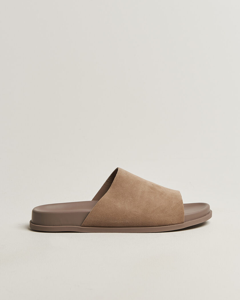 Thera's Classic Slide Sandals Stone Suede – Marrón