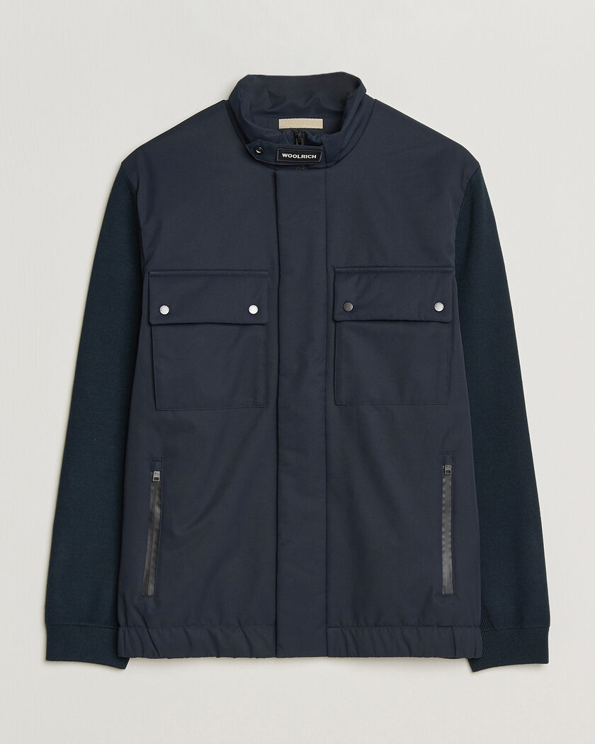 Woolrich Two Layers Hybrid Jacket Melton Blue – Azul
