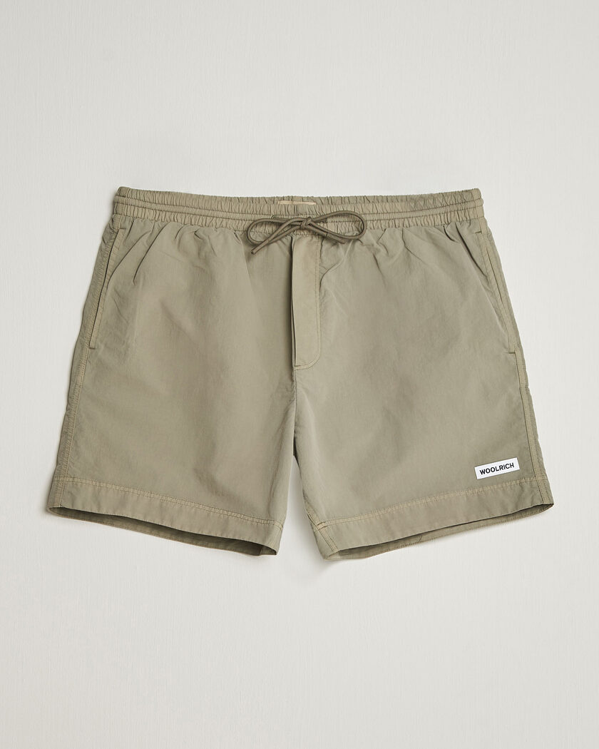 Woolrich Solid Garment Dyed Swimshorts Smokey Olive – Verde