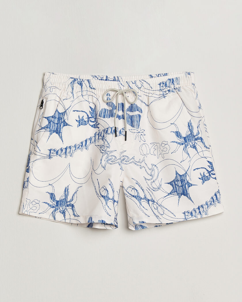 OAS Printed Swimshorts Romantique – Blanco