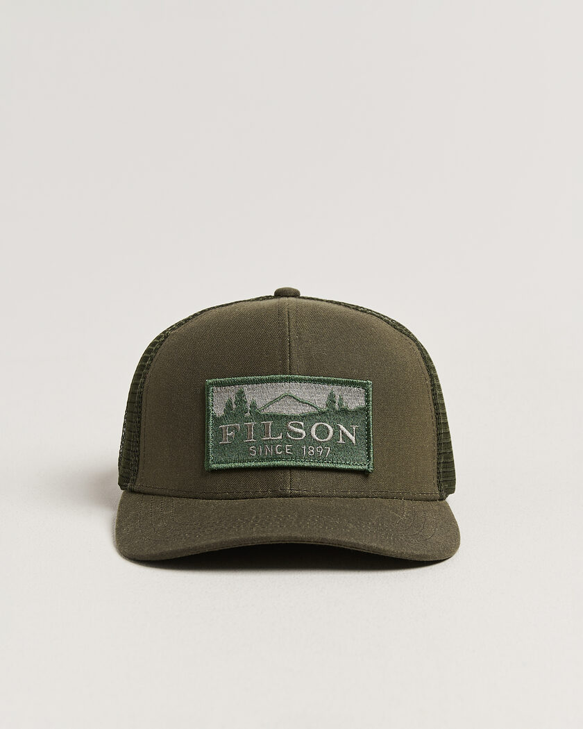 Filson Scenic Waxed Logger Mesh Cap Otter Green – Verde