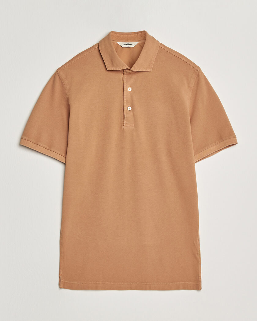 Gran Sasso Washed Polo Apricot Orange – Marrón
