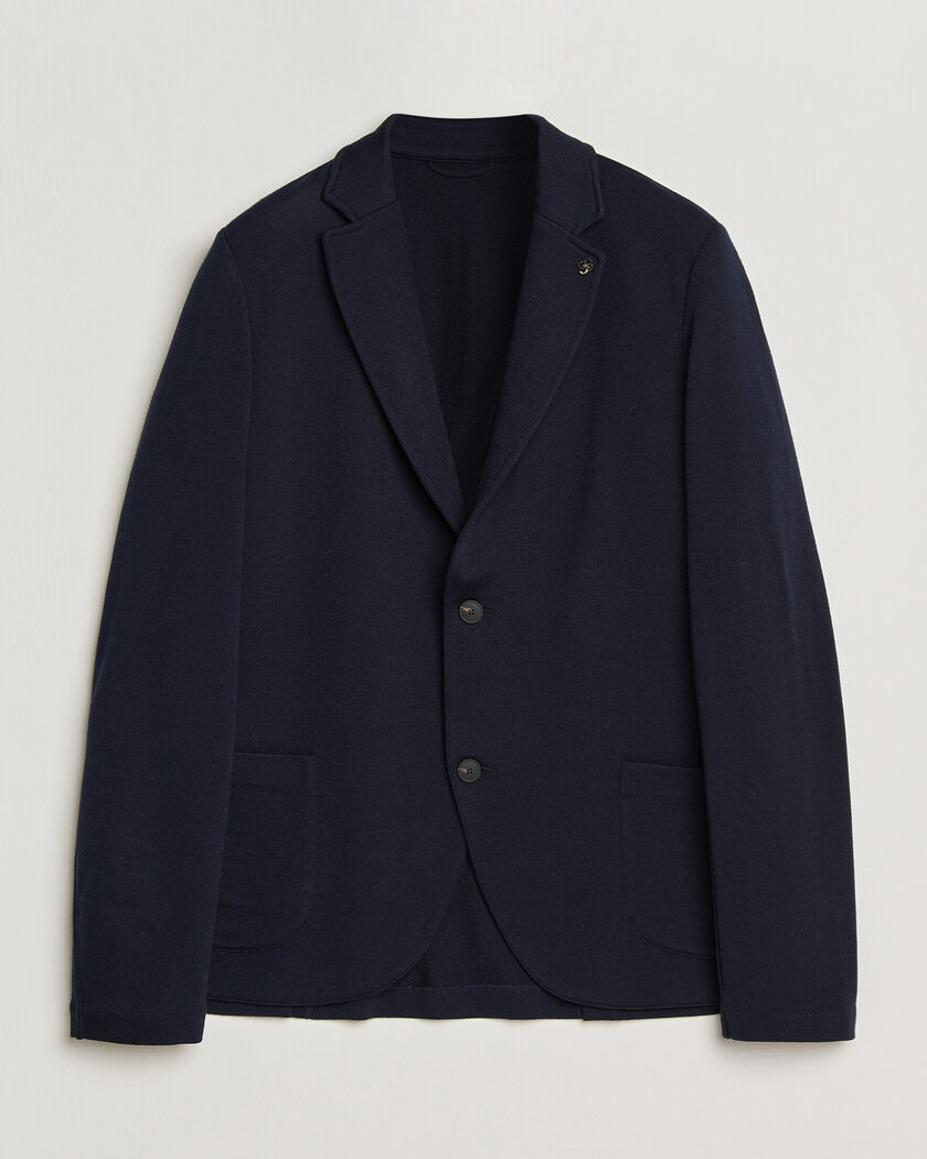 Gran Sasso Wool Knitted Blazer Navy – Azul