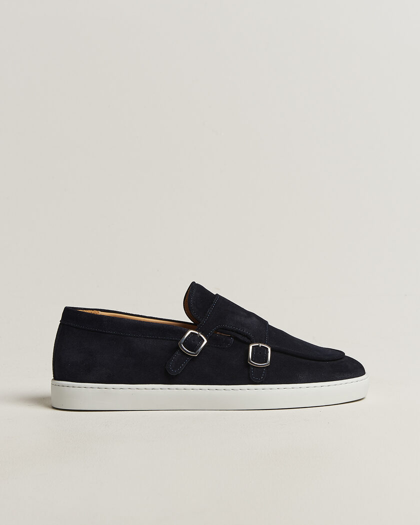 Fliteless Suede Monk Strap Sneaker Loafer Navy – Azul