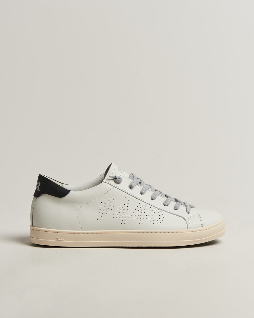 P448 John Leather Sneaker White/Black – Blanco