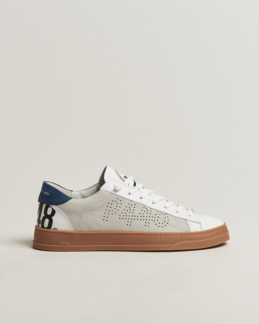 P448 Jack Leather Sneaker White/Navy – Blanco