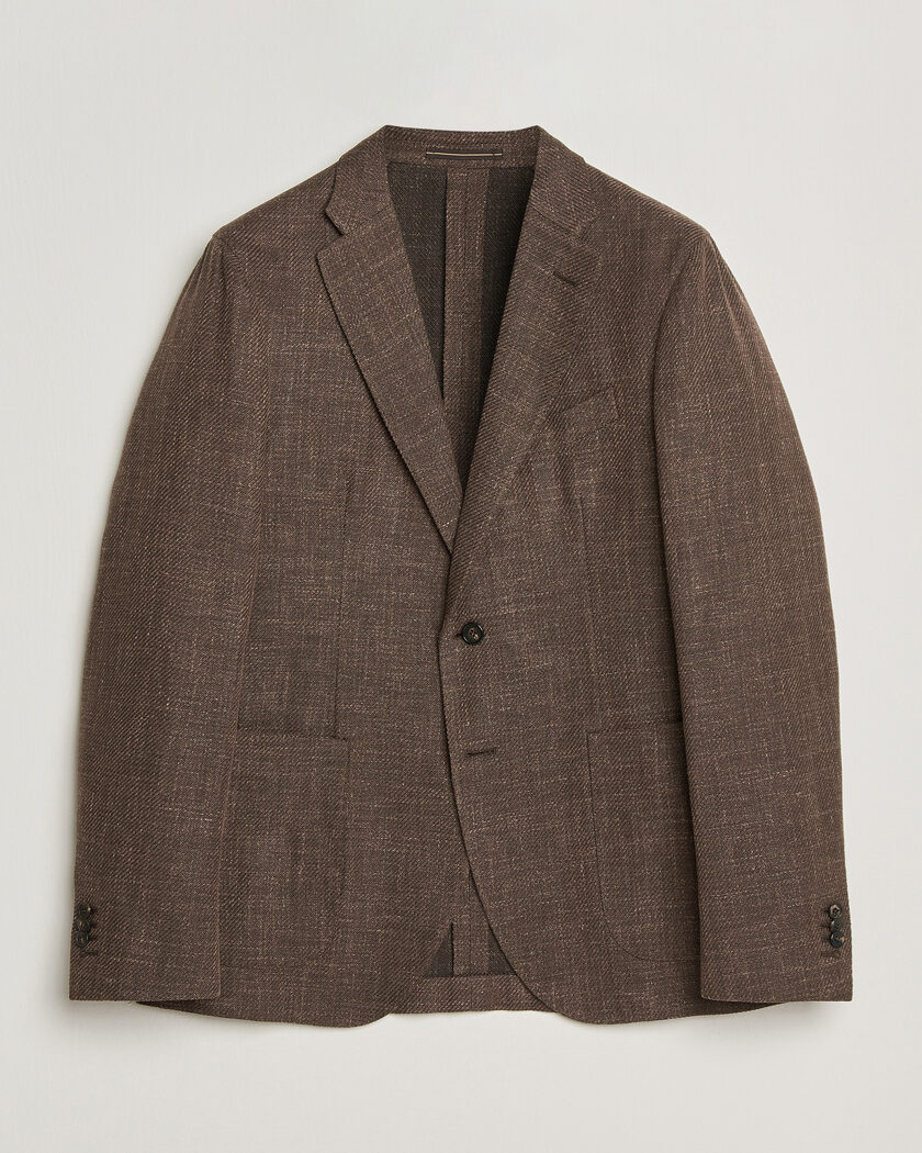 Incotex Structured Cotton Blazer Dark Brown – Marrón