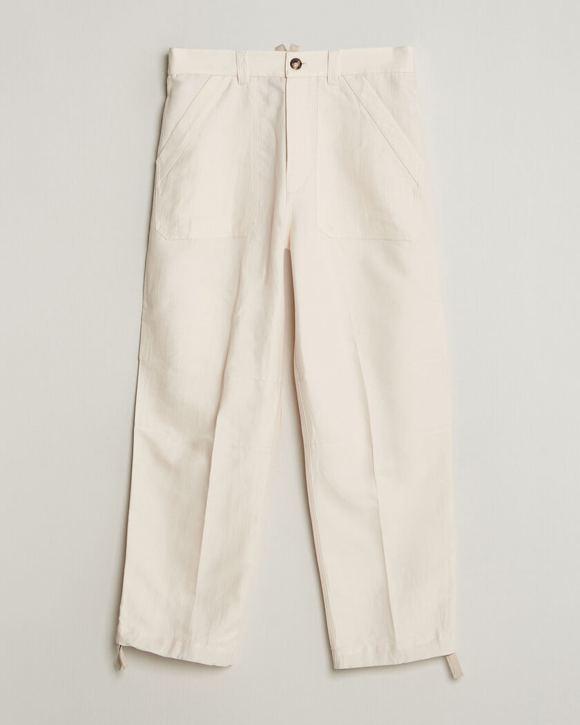 Brunello Cucinelli Linen Casual Pants Off White – Blanco