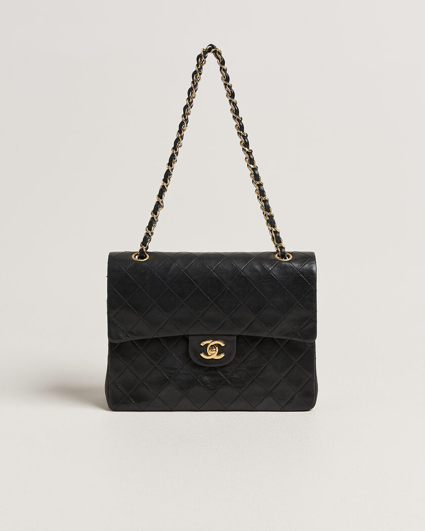  Chanel Pre-Owned Classic Medium Square Double Flap Bag Lambskin Black – Negro