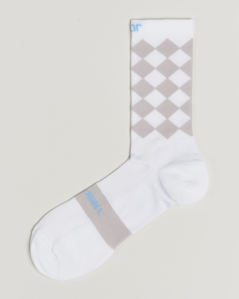 SOAR Running Diamond Crew Sock White/Grey – Blanco