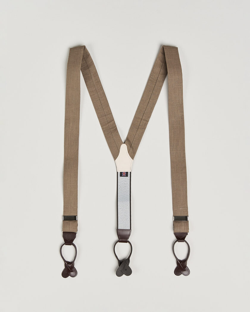 Albert Thurston Linen Braces Acorn Brown – Marrón