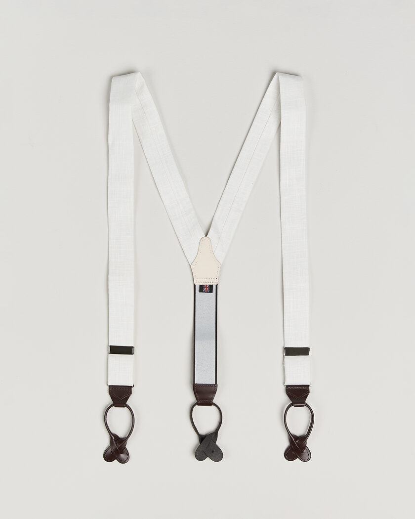 Albert Thurston Linen Braces Ivory – Blanco