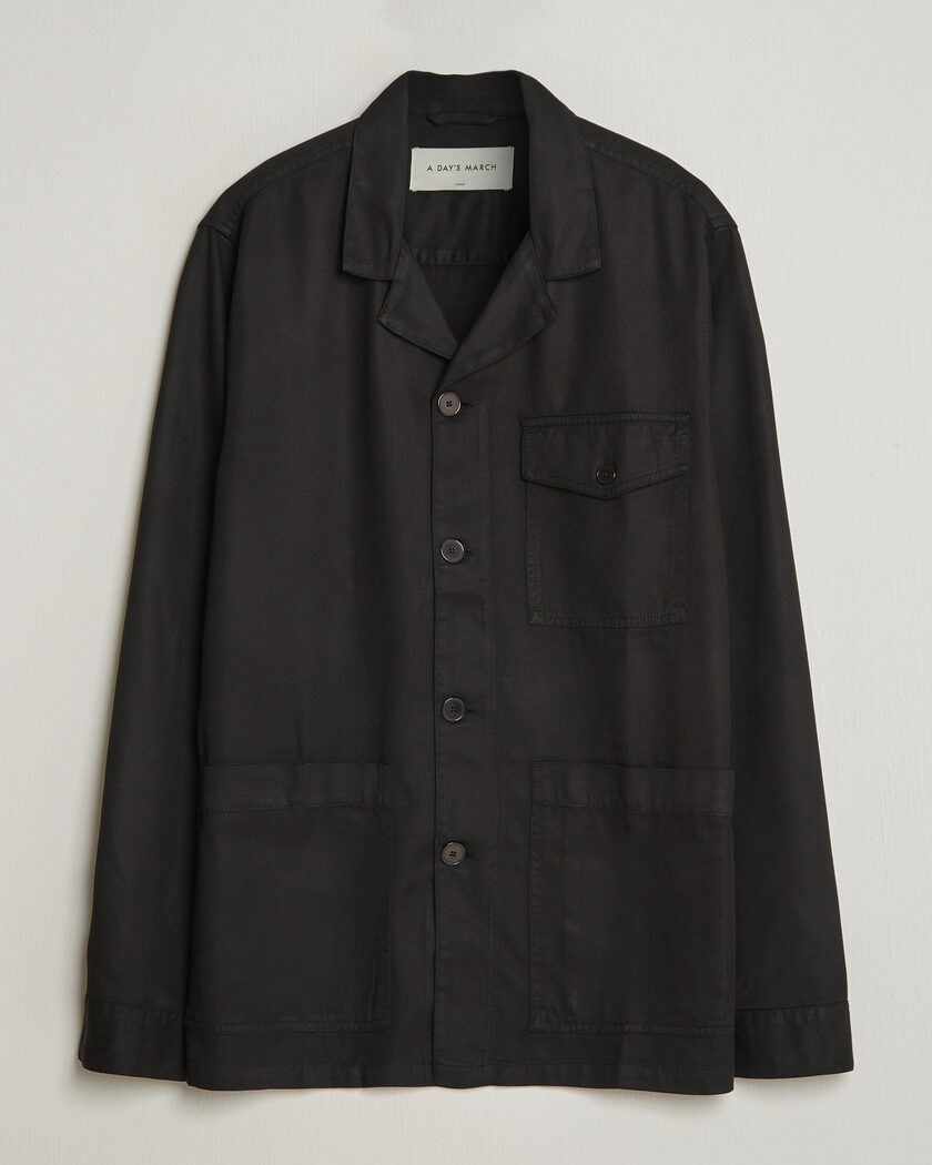 A Day's March Banagher Lyocell Overshirt Black – Negro