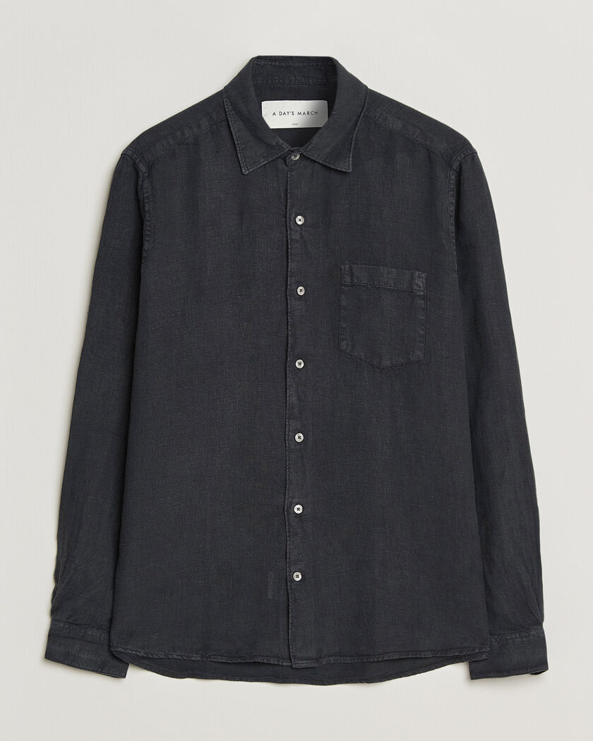 A Day's March Daintree Linen Shirt Off Black – Negro