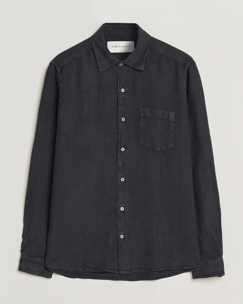 A Day's March Daintree Linen Shirt Off Black – Negro