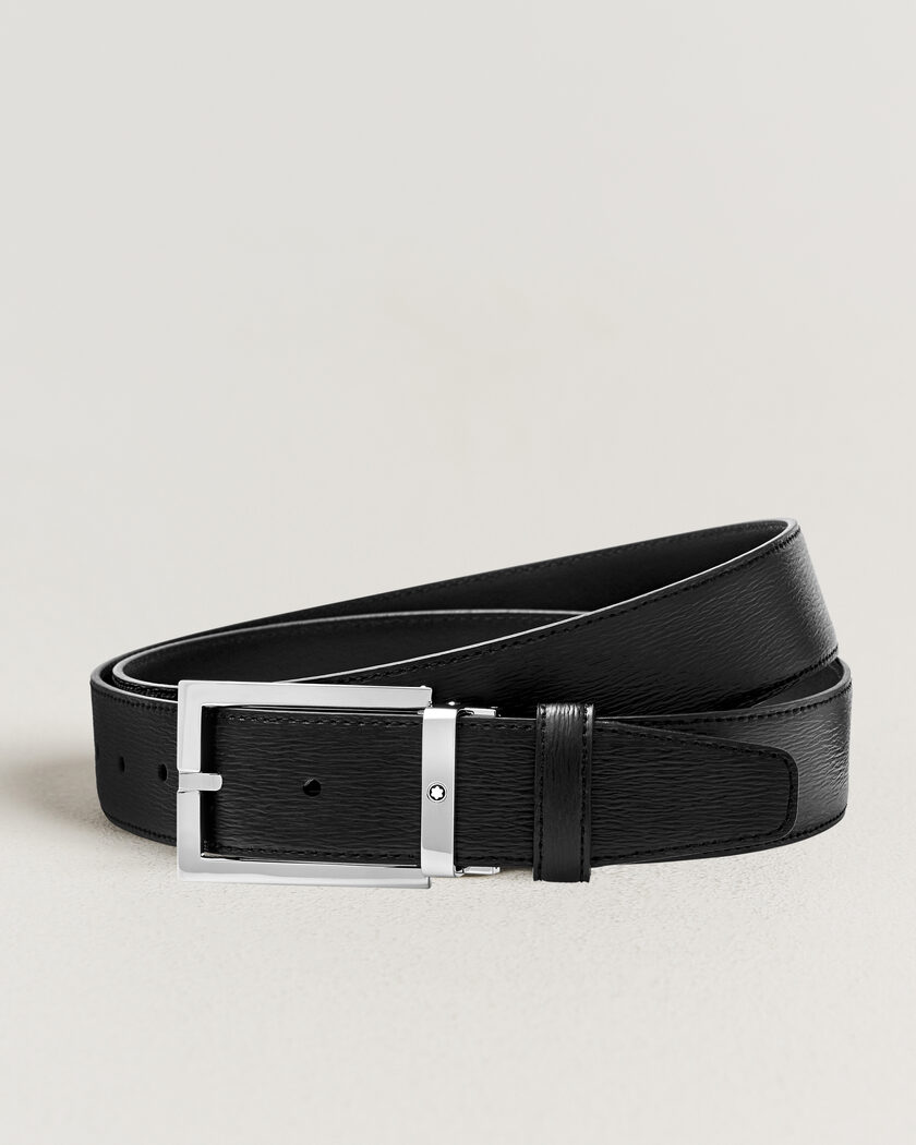 Montblanc Rectangular 35mm Leather Belt Black – Negro