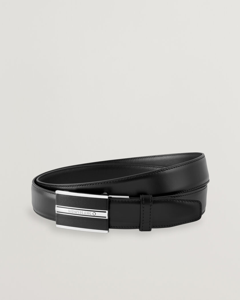 Montblanc Plate 30mm Leather Belt Black – Negro