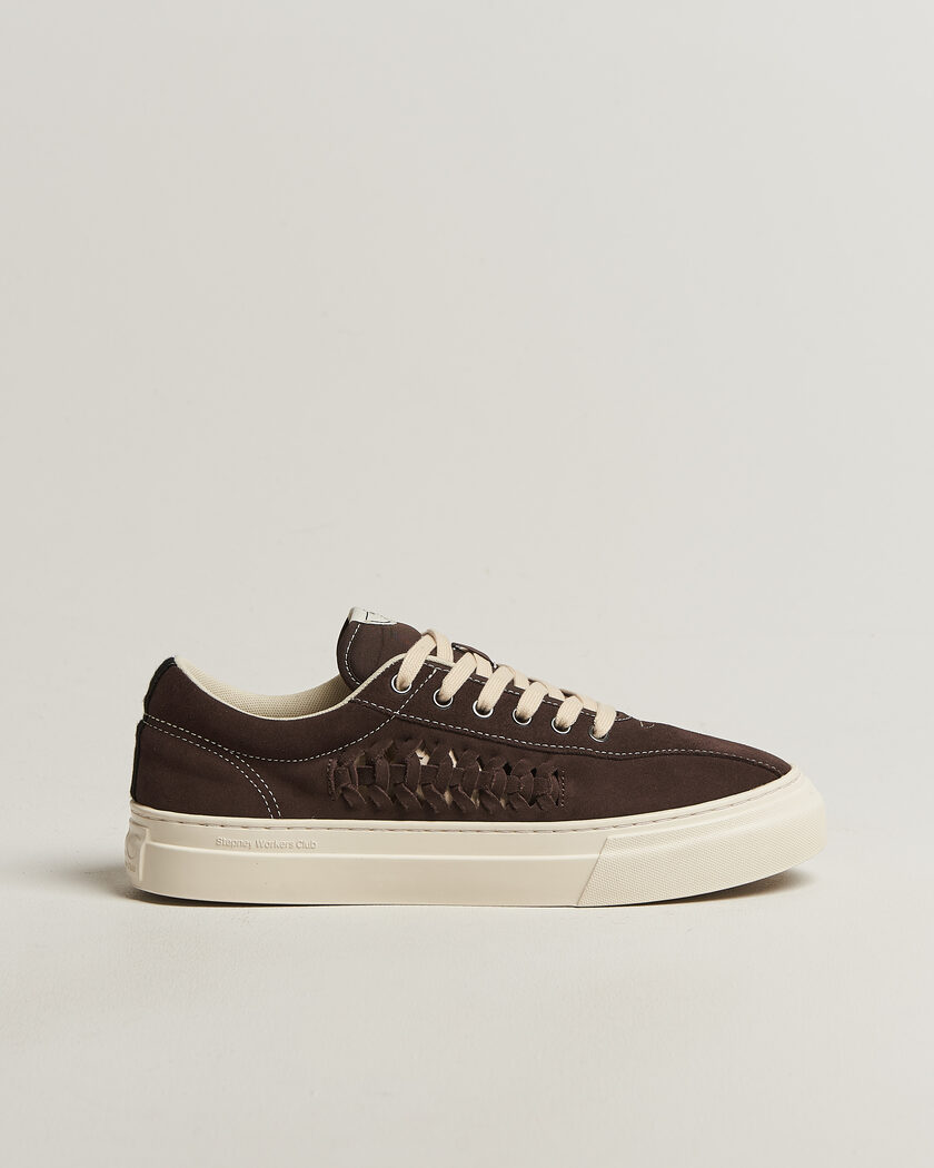 Stepney Workers Club Dellow 02 Woven Suede Sneaker Dark Brown – Marrón