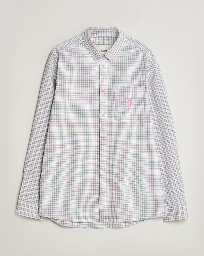 LES DEUX Prince Seersucker Check Shirt Ivory – Blanco