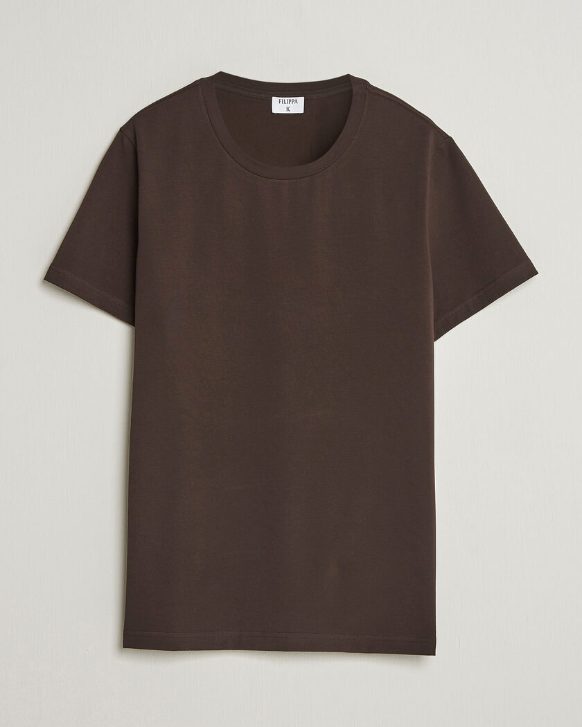 Filippa K Soft Lycra T-Shirt Dark Chocolate – Marrón