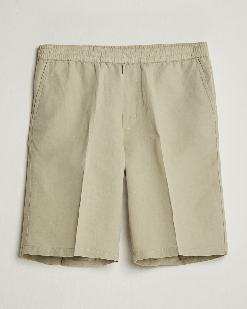 Filippa K Theo Relaxed Linen/Cotton Drawstring Shorts Light Green – Verde