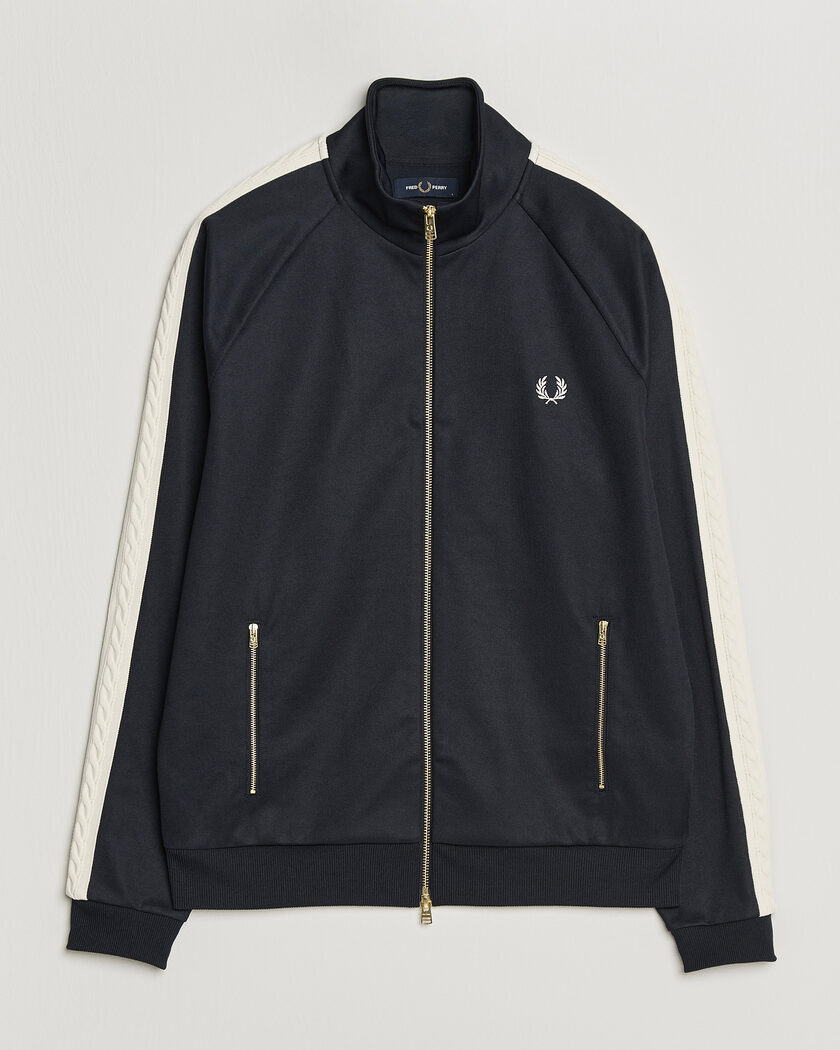 Fred Perry Cable Taped Track Jacket Navy – Azul