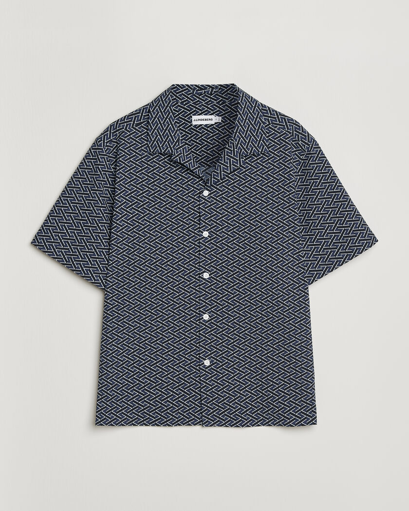 J.Lindeberg Donso Geo Printed Resort Shirt Estate Navy – Azul