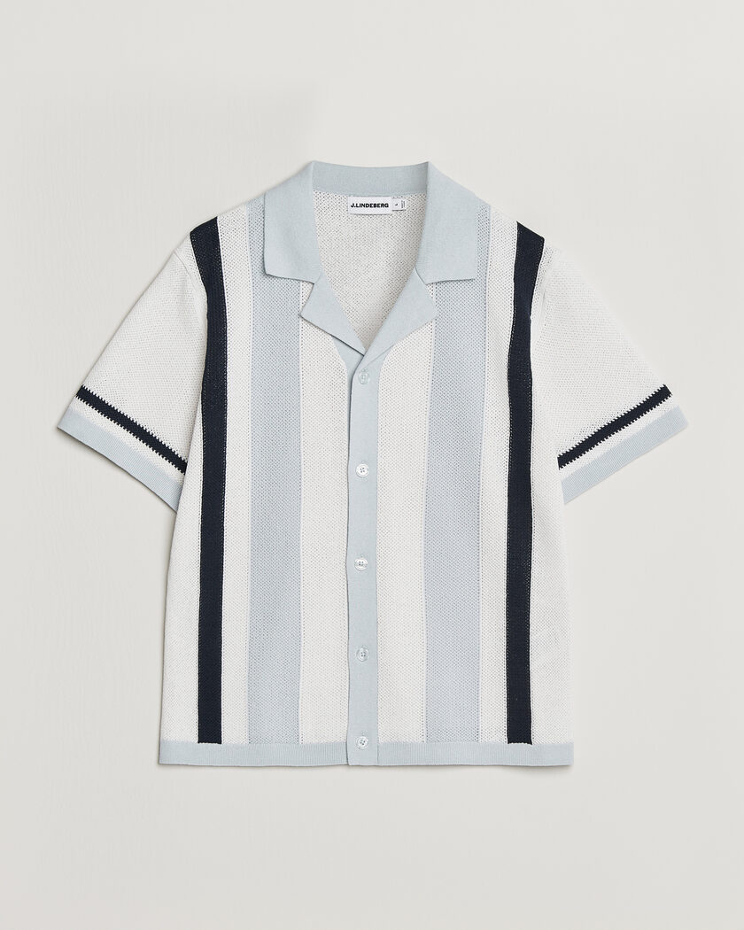 J.Lindeberg Remus Knitted Resort Shirt Skywriting – Multicolor