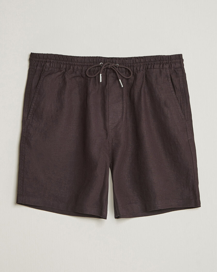 NN07 Gregor Linen Drawstring Shorts Dusky Port – Marrón