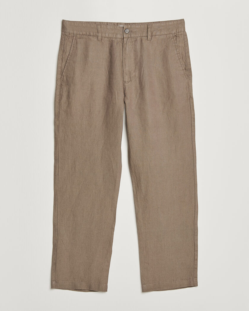 NN07 Aden Regular Fit Linen Trousers Clay Mirage – Marrón