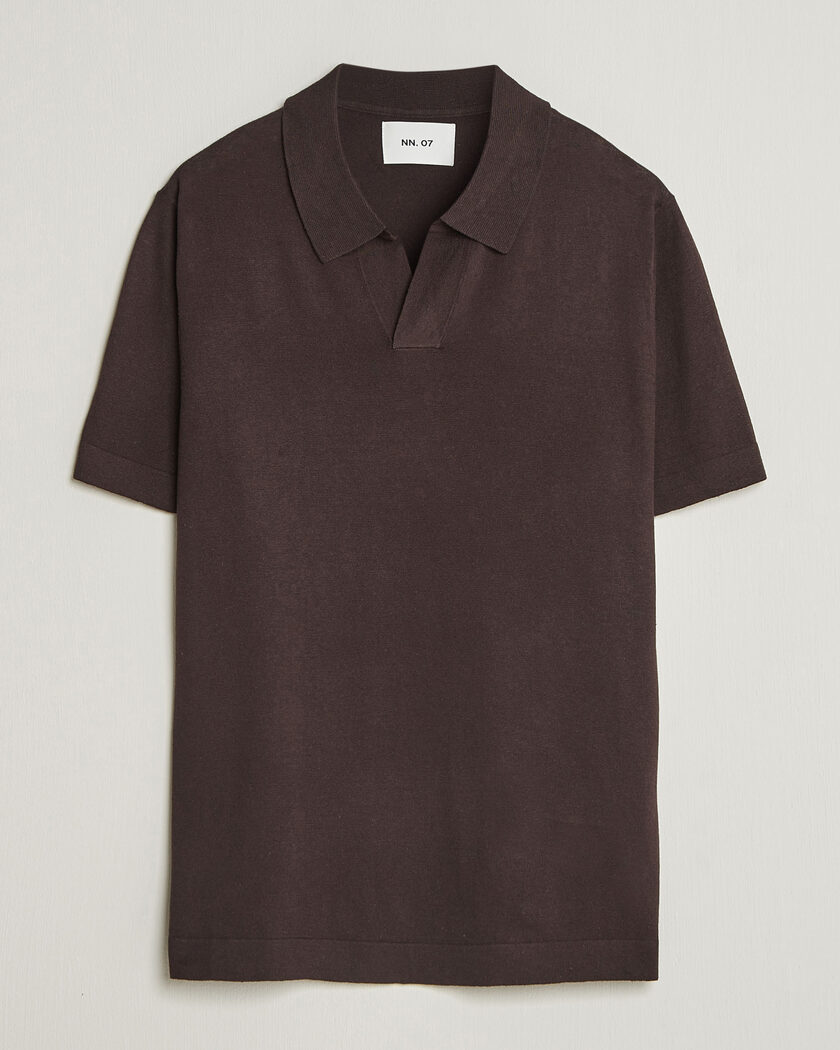 NN07 Ryan Cotton/Linen Polo Dusky Port – Marrón