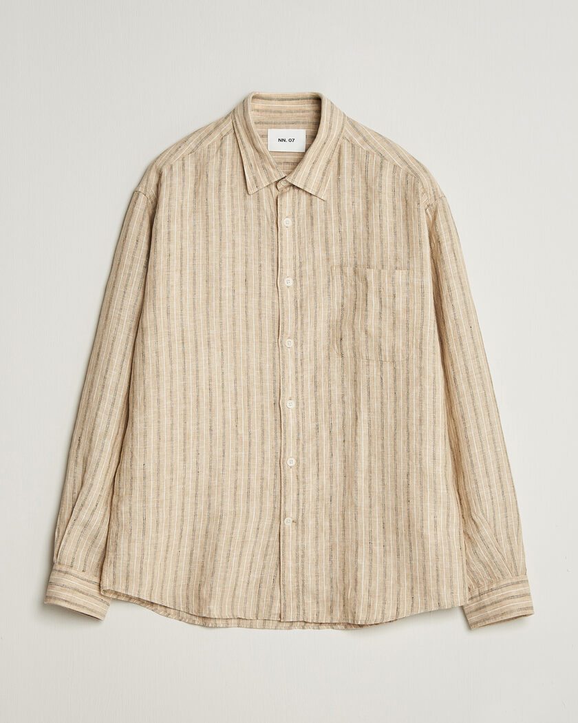 NN07 Deon Linen Shirt Black Stripe – Multicolor