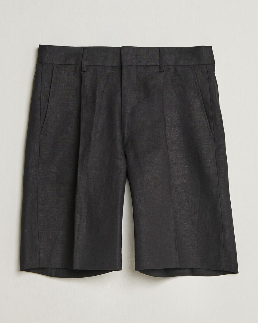 NN07 Kay Relaxed Fit Linen Drawstring Shorts Black – Negro