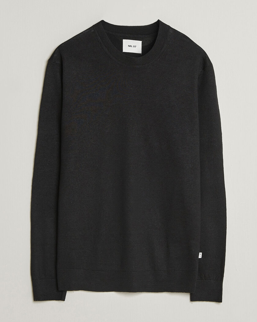 NN07 Ted Linen Knitted Sweater Black – Negro