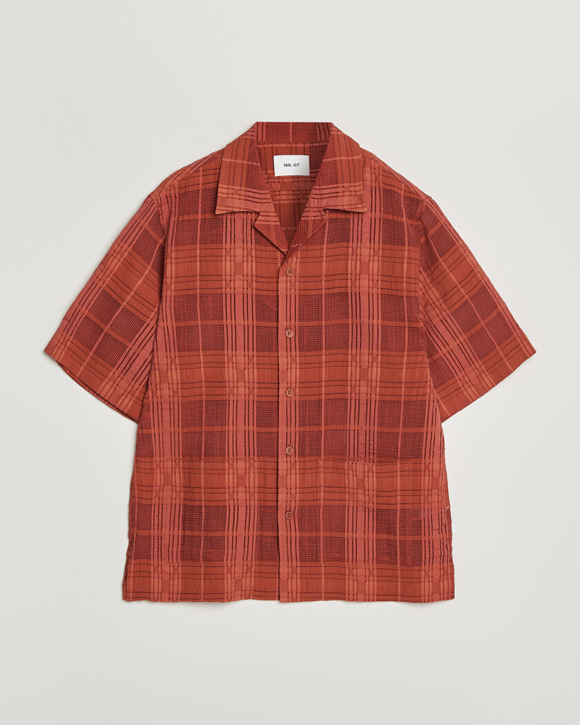 NN07 Ben Short Sleeve Shirt Sienna Heat – Rojo
